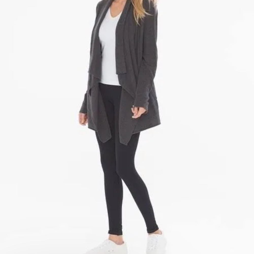 BAREFOOT DREAMS COZYCHIC LITE CALYPSO WRAP CARDIGAN small medium gray